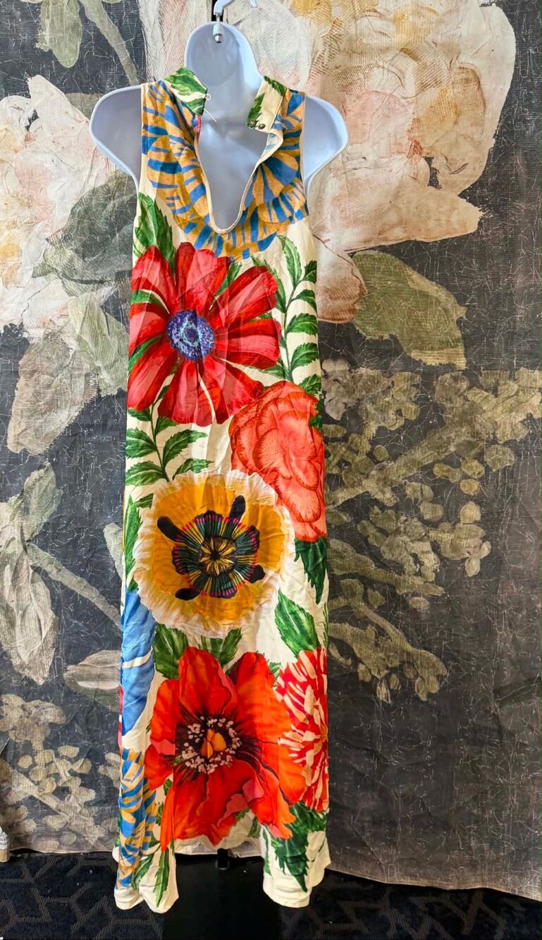 New Anthropologie X FARM RIO Halter Maxi Dress Size S - Picture 7 of 10